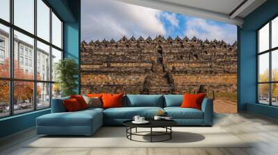 Borobudur or Barabudur, a Mahayana Buddhist temple in Magelang Regency, Java, Indonesia Wall mural