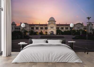 facade of ipoh railway station at dusk in ipoh city, malaysia Wall mural