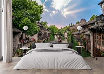 landscape of wuzhen,  a historic scenic town Wall mural