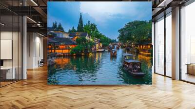 scenery of wuzhen, a historic scenic water town in zhejiang, china Wall mural