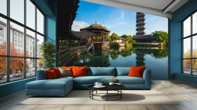 scenery of wuzhen, a historic scenic water town in zhejiang, china Wall mural