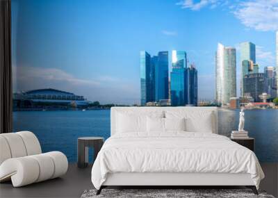 skyline of singapore at the marina bay Wall mural