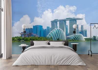 skyline of singapore at the marina bay Wall mural