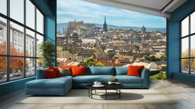 view over edinburgh from arthur seat, scotland, uk Wall mural