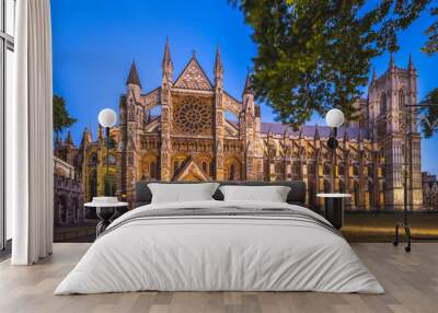 Westminster Abbey in london, england, uk at night Wall mural