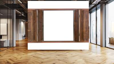 wooden window isolated on white Wall mural