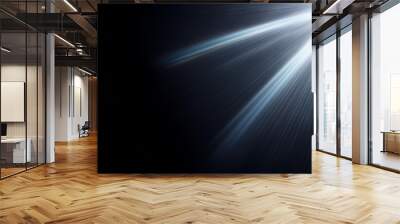 close up of light beam isolated on black background Wall mural