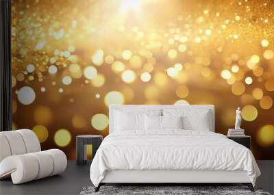 gold background with light bokeh abstrat background Wall mural