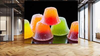 jelly sweet flavor fruit candy dessert colorful on transparent png Wall mural