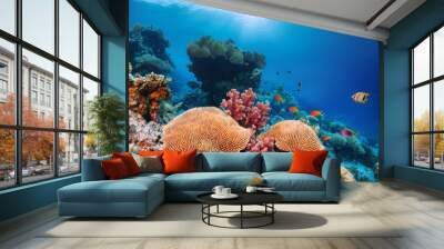 underwater coral reef on the red sea Wall mural