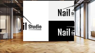 Elegant nail studio logotype Wall mural