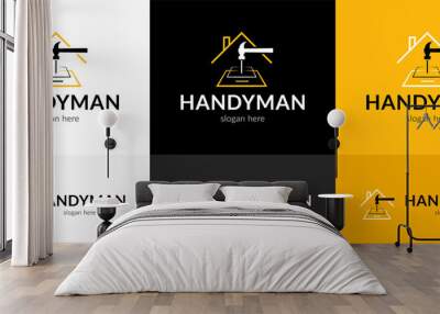 Stylish handyman logo Wall mural