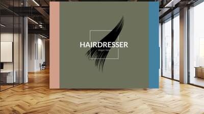 Trendy hairdresser logo Wall mural