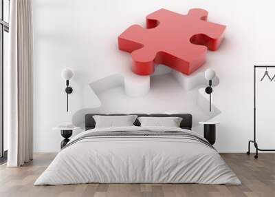 red cutted puzzle Wall mural