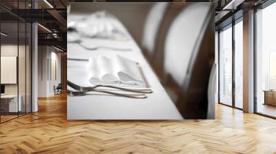 Restaurant Dinner white place setting Wall mural