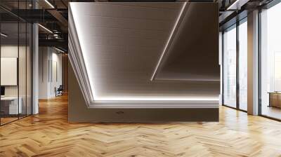 Decorative recessed ceiling with LED strip lighting (Secret Lighting) Wall mural