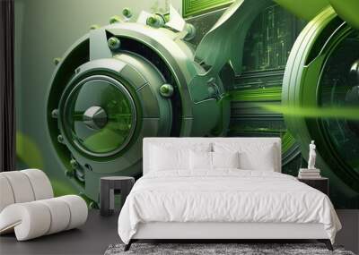 Clean green technology machine engine or motor of the future abstract Wall mural