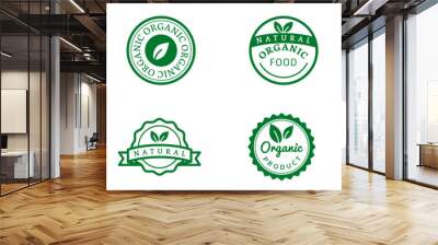 A collection of vegan organic products. Organic eco logo templates. Vegan eco, bio eco on a white background. EPS 10 Wall mural