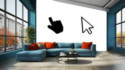 Click computer mouse cursor click pointer cursor on your computer screen click hand pointer symbol with finger pixel cursor or computer mouse pointer Vector Illustration Wall mural