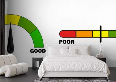 Credit limit indicators with the color level from bad to good on a white background eps10 Wall mural