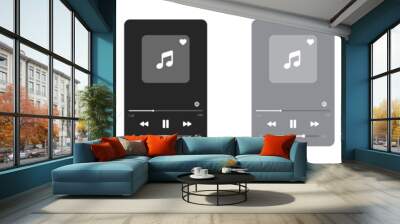 Media player. Mobile music player vector icon illustration flat design. Wall mural