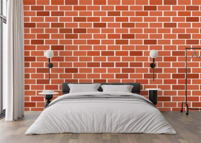 Vector background of a brown brick wall. Vector isolated illustration. Brick wall EPS 10 Wall mural