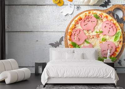 Halloween funny pizza Wall mural