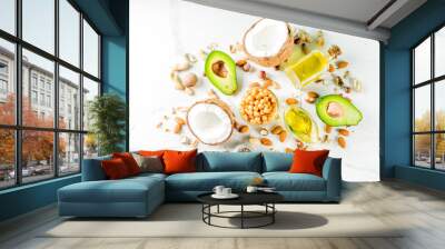 Healthy vegan fat food sources Wall mural