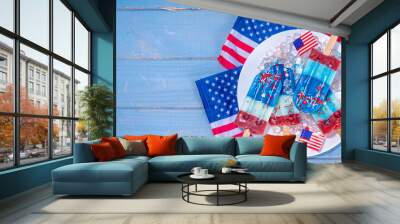 Patriotic USA Ice cream popsicles Wall mural