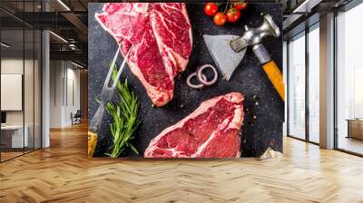 Raw t-bone steak Wall mural