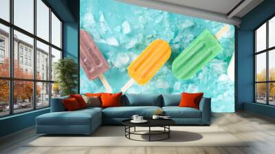 Set of bright ice cream popsicle Wall mural