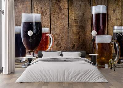 Set of various beer glasses Wall mural