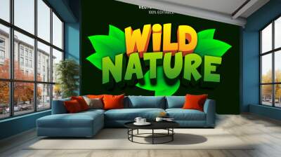 Adventure 3d style wild nature editable text effect Wall mural