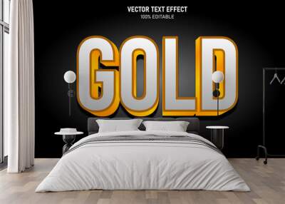 Gold editable text effect trending style modern Wall mural