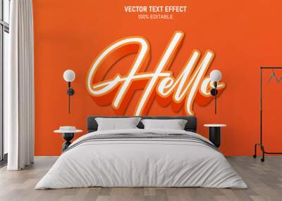 Hello 3d style modern editable text effect Wall mural