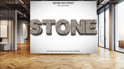 Stone 3d style editable text effect Wall mural