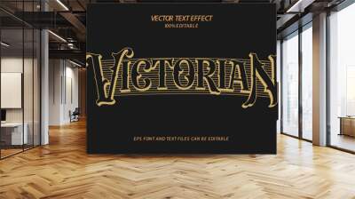 Victorian  3d editable text effect Wall mural