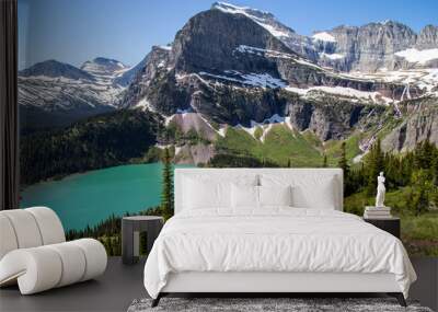 Glacier national park montana mountains and lakes Wall mural