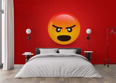 angry emoticon design vector image for social media chatting Wall mural