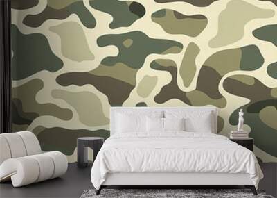 Camouflage Retro Vintage Seamless Pattern Wall mural