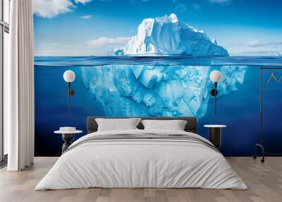 frozen iceberg above and below the water Wall mural