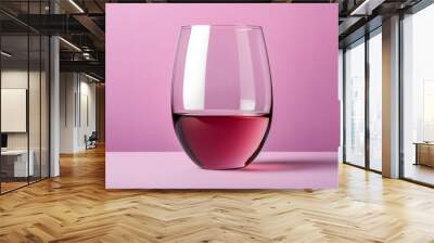 light red wine in stemless glass isolated on purple studio background, made with generative ai
 Wall mural