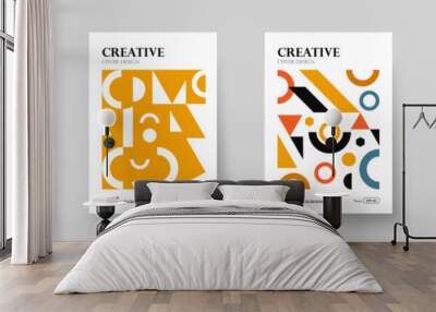 Trendy covers design. Minimal geometric shapes compositions Wall mural