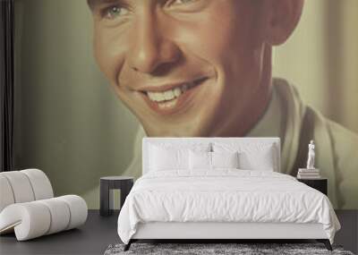 vintage portrait of smiling male doctor in technicolor photo style	 Wall mural