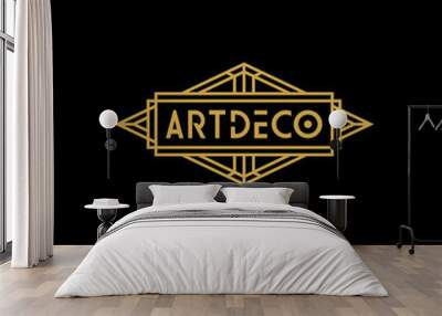 vintage thin line geometric art deco style sign vector icon Wall mural