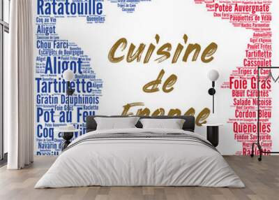 Cuisine of France word cloud Wall mural