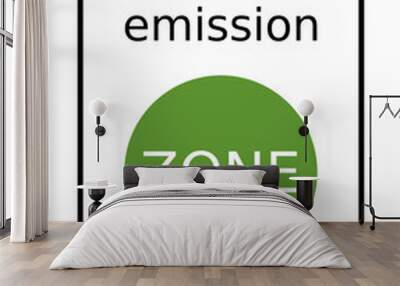 Low emission zone symbol icon Wall mural