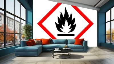 Pictogram for flammable substances Wall mural