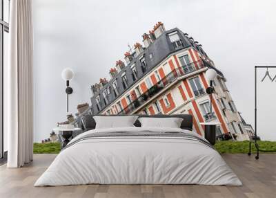 The sinking house illusion in Montmartre hill, Paris, France Wall mural