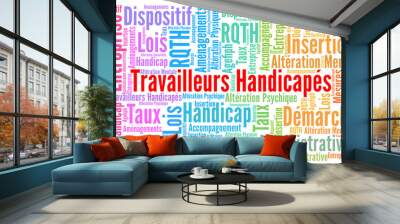 Travailleurs handicapés nuage de mots Wall mural